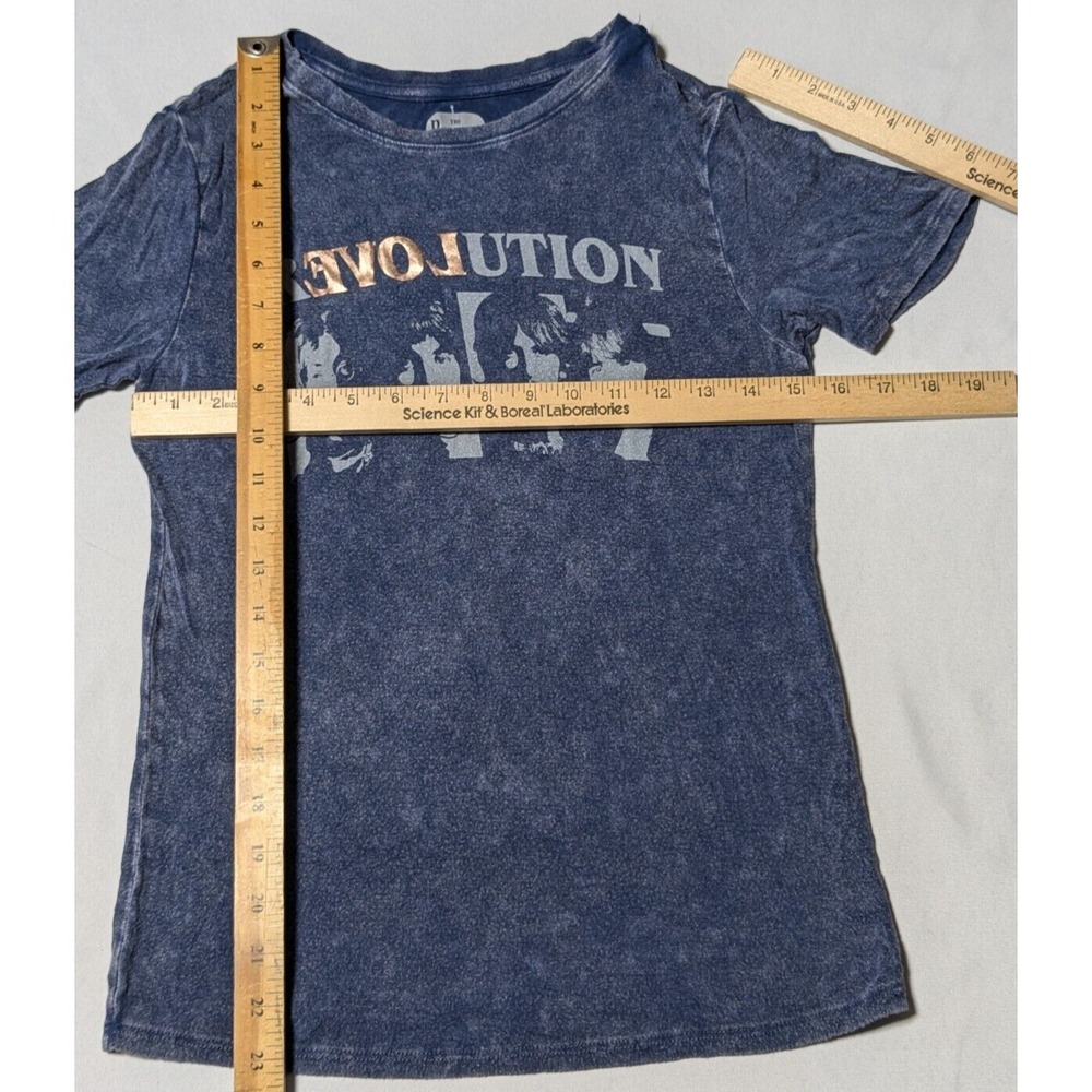 THE BEATLES REVOLUTION Juniors M (7-8) Blue Rayon Stretch Graphic T-Shirt NEW - Picture 5 of 12
